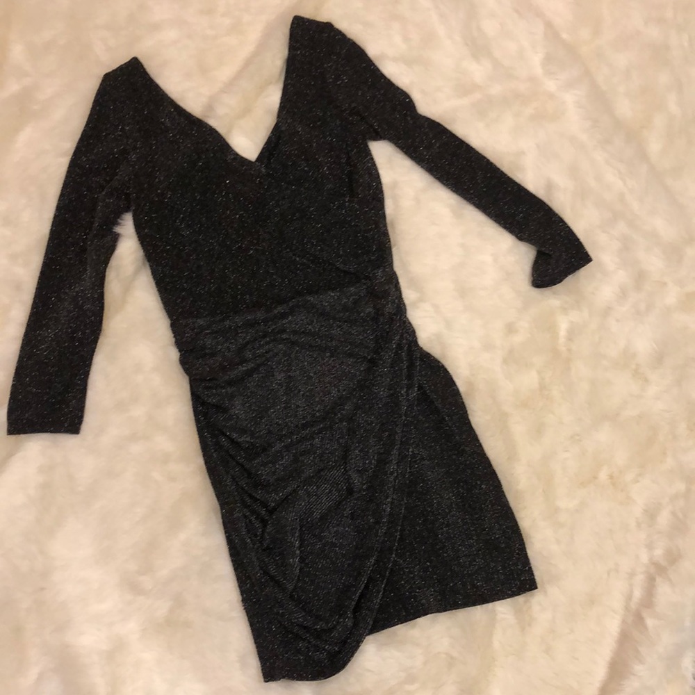 Urban Outfitters Thea Sparkly Surplice Mini Dress